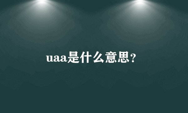 uaa是什么意思？