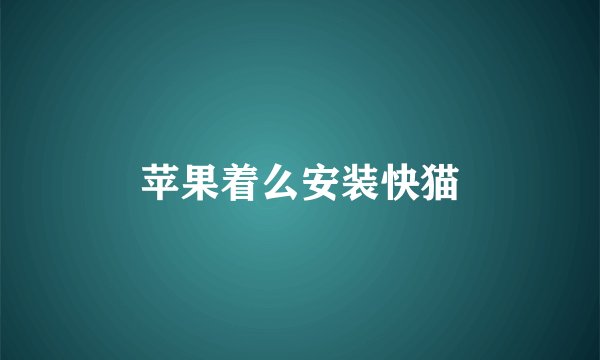 苹果着么安装快猫