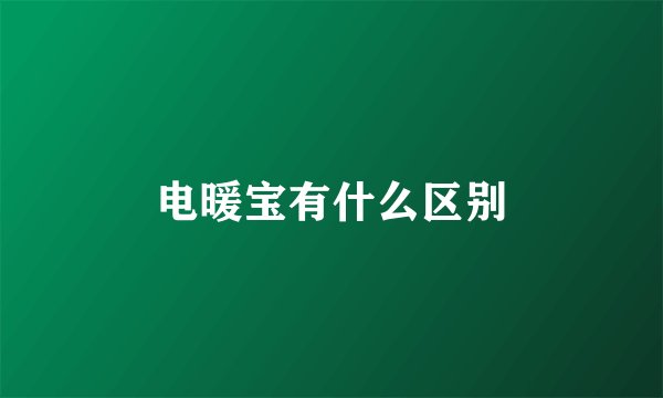 电暖宝有什么区别