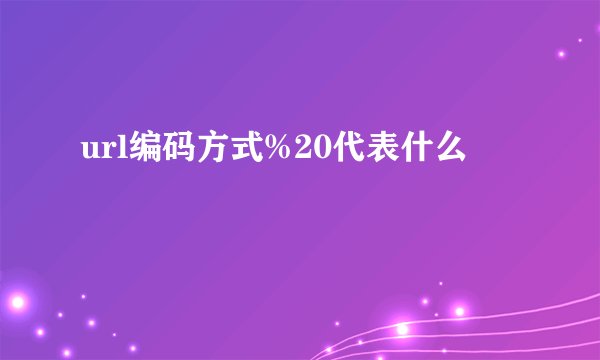 url编码方式%20代表什么