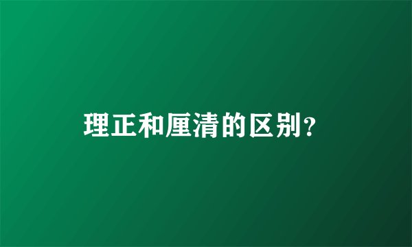 理正和厘清的区别？