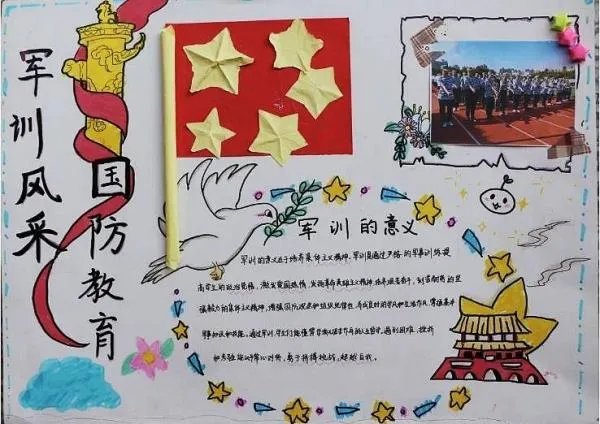 初一军训手抄报图片简单又漂亮