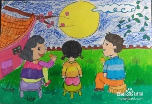 中秋节的儿童画怎么画？