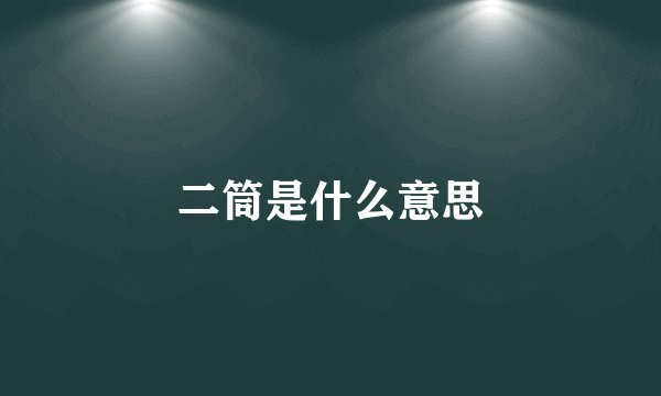 二筒是什么意思