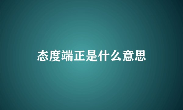 态度端正是什么意思