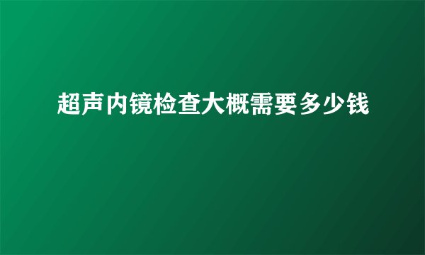 超声内镜检查大概需要多少钱