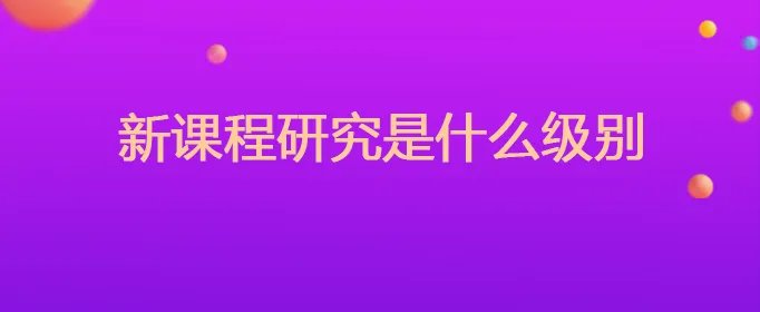 新课程研究是什么级别