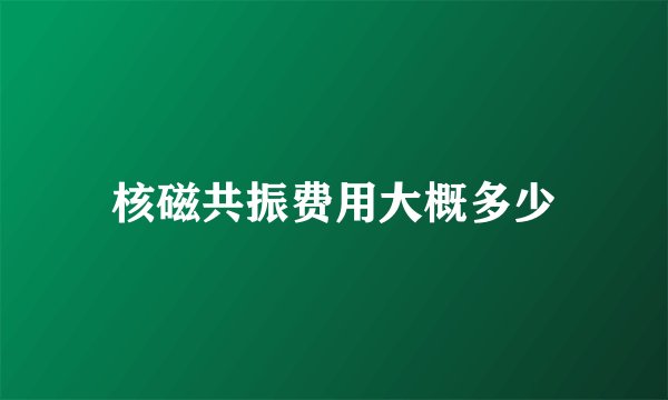 核磁共振费用大概多少