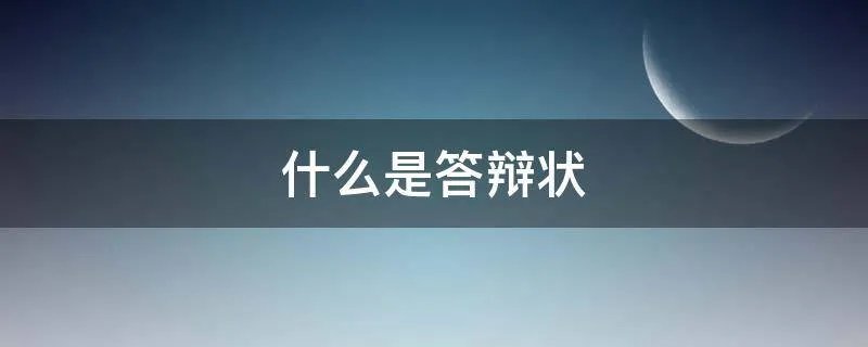 什么是答辩状