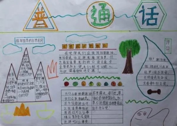 最简单普通话手抄报图片