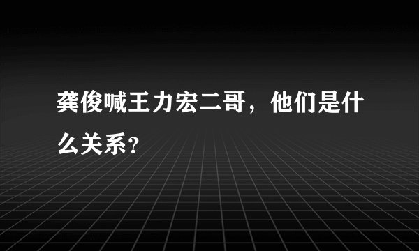 龚俊喊王力宏二哥，他们是什么关系？