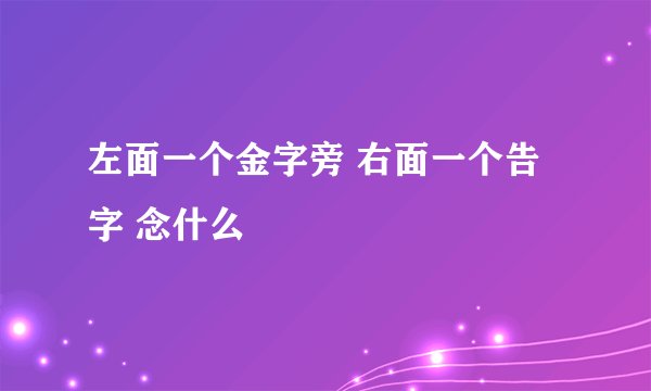 左面一个金字旁 右面一个告字 念什么