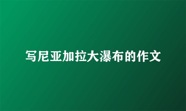 写尼亚加拉大瀑布的作文