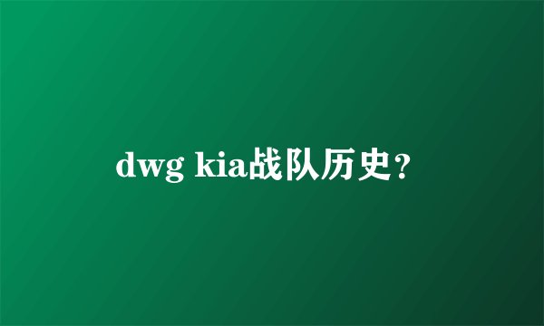 dwg kia战队历史？