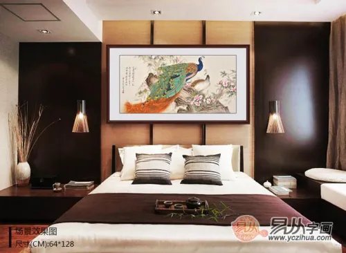 卧室床头背景墙挂什么画好，这三款花鸟画夫妻卧室必须要挂