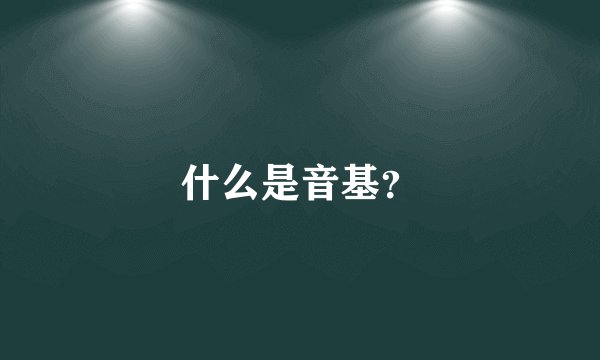 什么是音基？