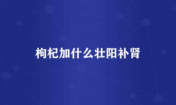 枸杞加什么壮阳补肾