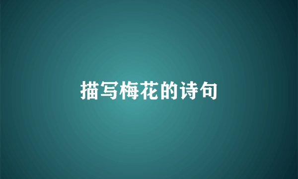 描写梅花的诗句