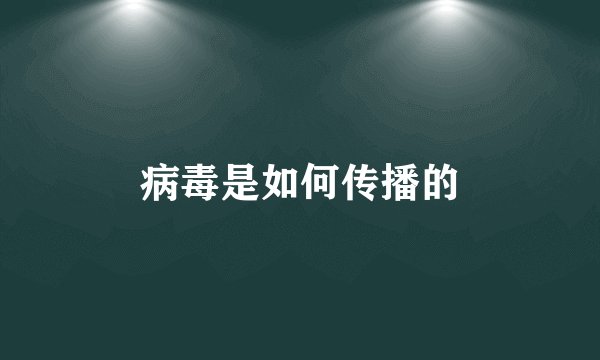 病毒是如何传播的