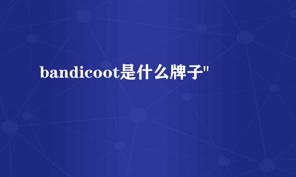 bandicoot是什么牌子