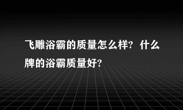 飞雕浴霸的质量怎么样?  什么牌的浴霸质量好?