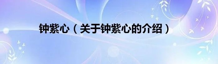 钟紫心（关于钟紫心的介绍）