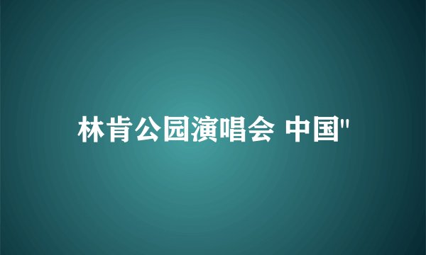 林肯公园演唱会 中国