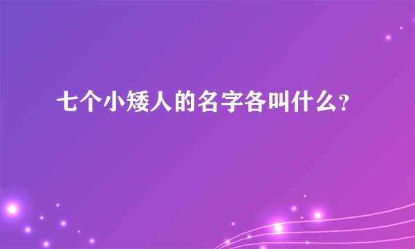 七个小矮人的名字各叫什么？