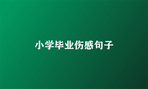 小学毕业伤感句子