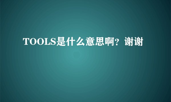 TOOLS是什么意思啊？谢谢