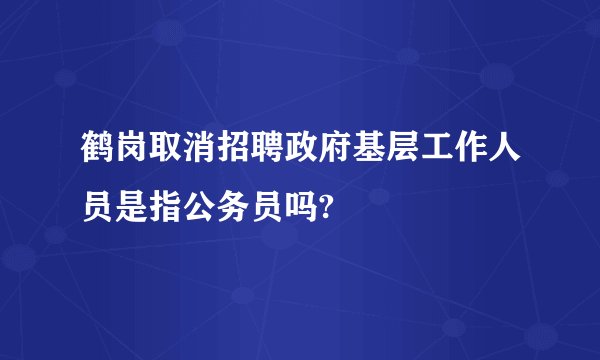 鹤岗取消招聘政府基层工作人员是指公务员吗?