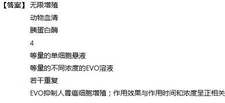 吴茱萸是一种中药，其主要成分为吴茱萸碱（EVO）。为研究EVO对人胃癌细胞增殖的影响，科研人员做了以下实验。请回答问题：