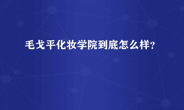 毛戈平化妆学院到底怎么样？