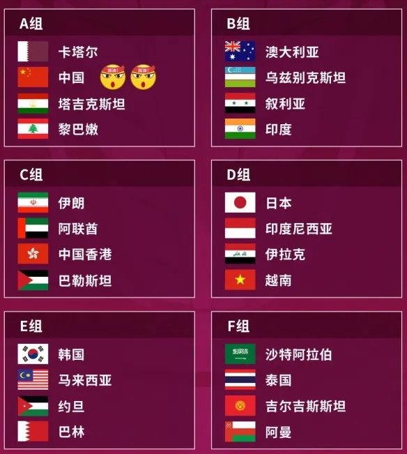 亚洲杯男足2023赛程 中国男足卡塔尔亚洲杯2023赛程表
