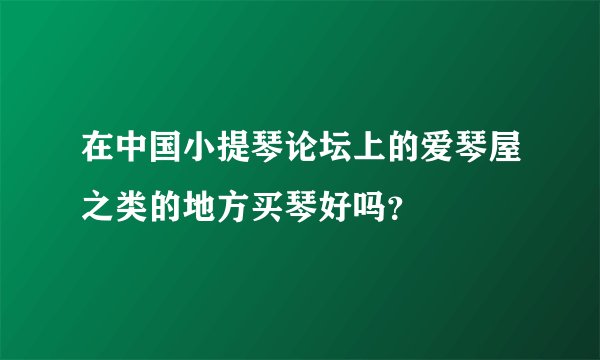 在中国小提琴论坛上的爱琴屋之类的地方买琴好吗？