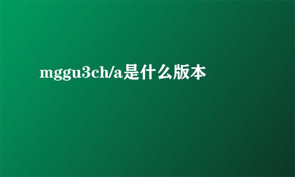 mggu3ch/a是什么版本
