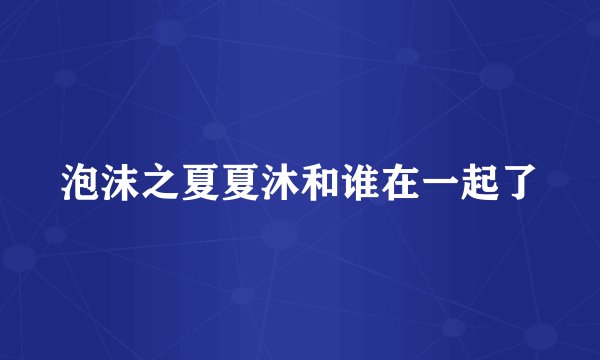 泡沫之夏夏沐和谁在一起了
