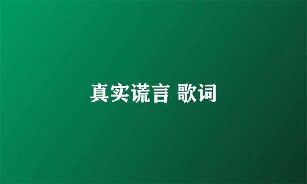真实谎言 歌词