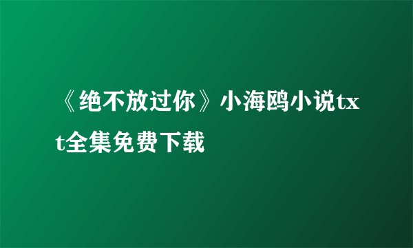 《绝不放过你》小海鸥小说txt全集免费下载