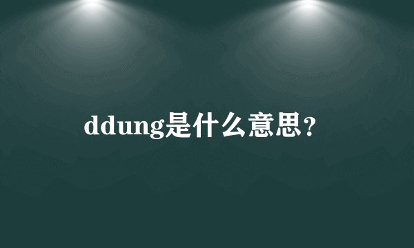 ddung是什么意思？