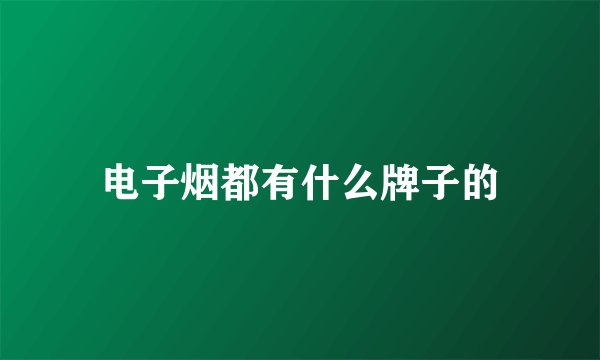 电子烟都有什么牌子的