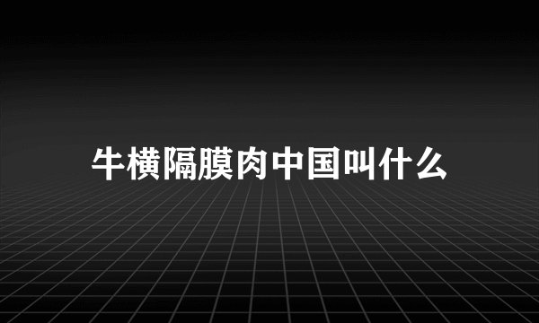 牛横隔膜肉中国叫什么
