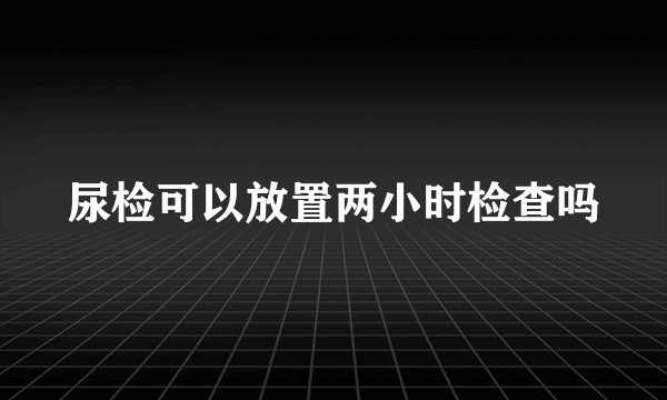 尿检可以放置两小时检查吗