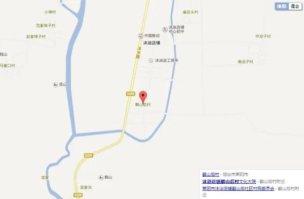 百度地图沐浴店镇鹤山后村地理位置卫星图