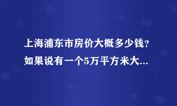 上海浦东市房价大概多少钱？如果说有一个5万平方米大，一共有12层楼的房子要买大概多少钱？