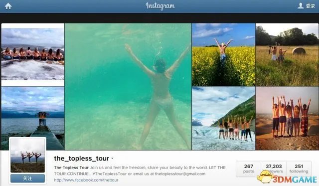 “坦胸露背”照风靡全球 外国美女裸露上身胆真大