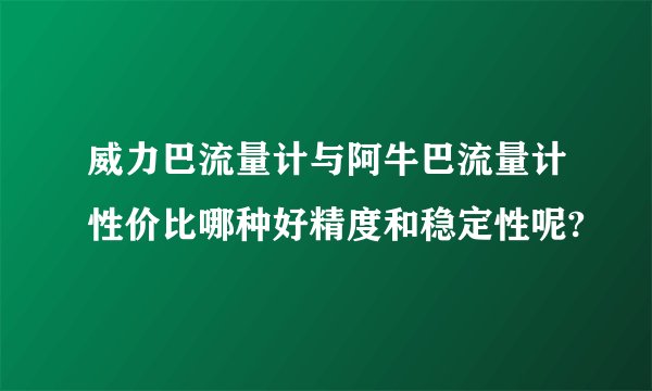 威力巴流量计与阿牛巴流量计性价比哪种好精度和稳定性呢?