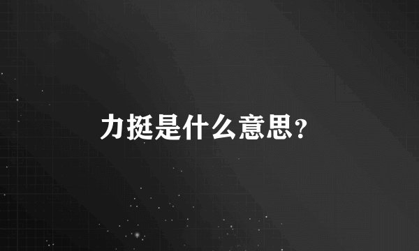 力挺是什么意思？