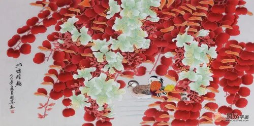 卧室床头背景墙挂什么画好，这三款花鸟画夫妻卧室必须要挂