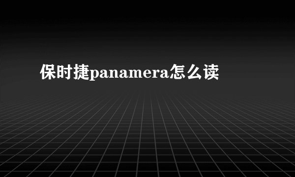 保时捷panamera怎么读